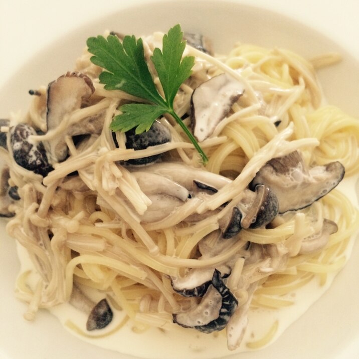 和風 冷製キノコクリームパスタ レシピ 作り方 By かづyuzu 楽天レシピ